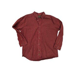 Timberland Mens Red Plaid Long Sleeve Button-Down Shirt XL 100% Cotton